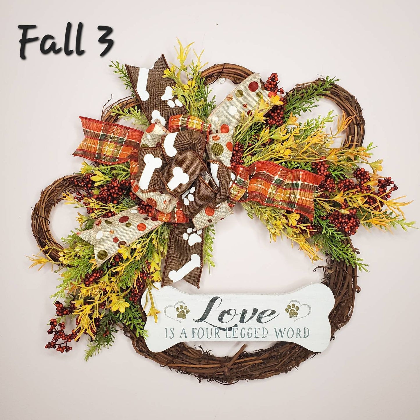 Paw Wreath, Fall Paw Wreath, Fall Wreath, Fall Decor, Fall Dogs, Fall Cats