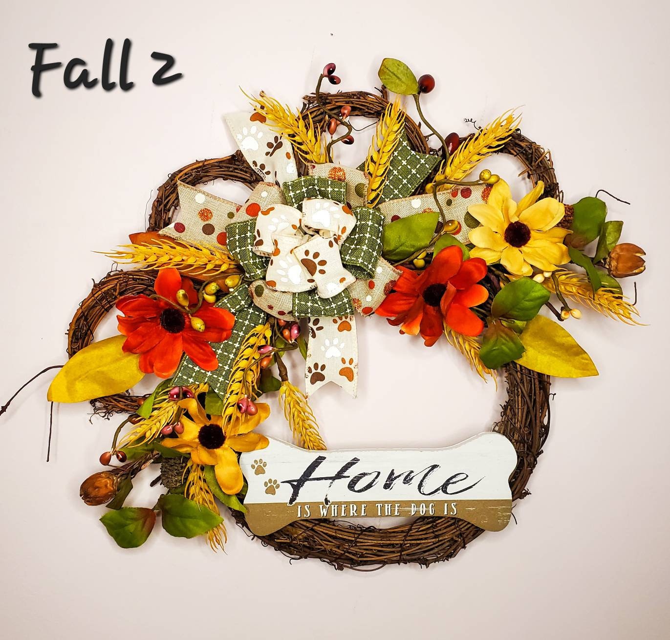 Paw Wreath, Fall Paw Wreath, Fall Wreath, Fall Decor, Fall Dogs, Fall Cats