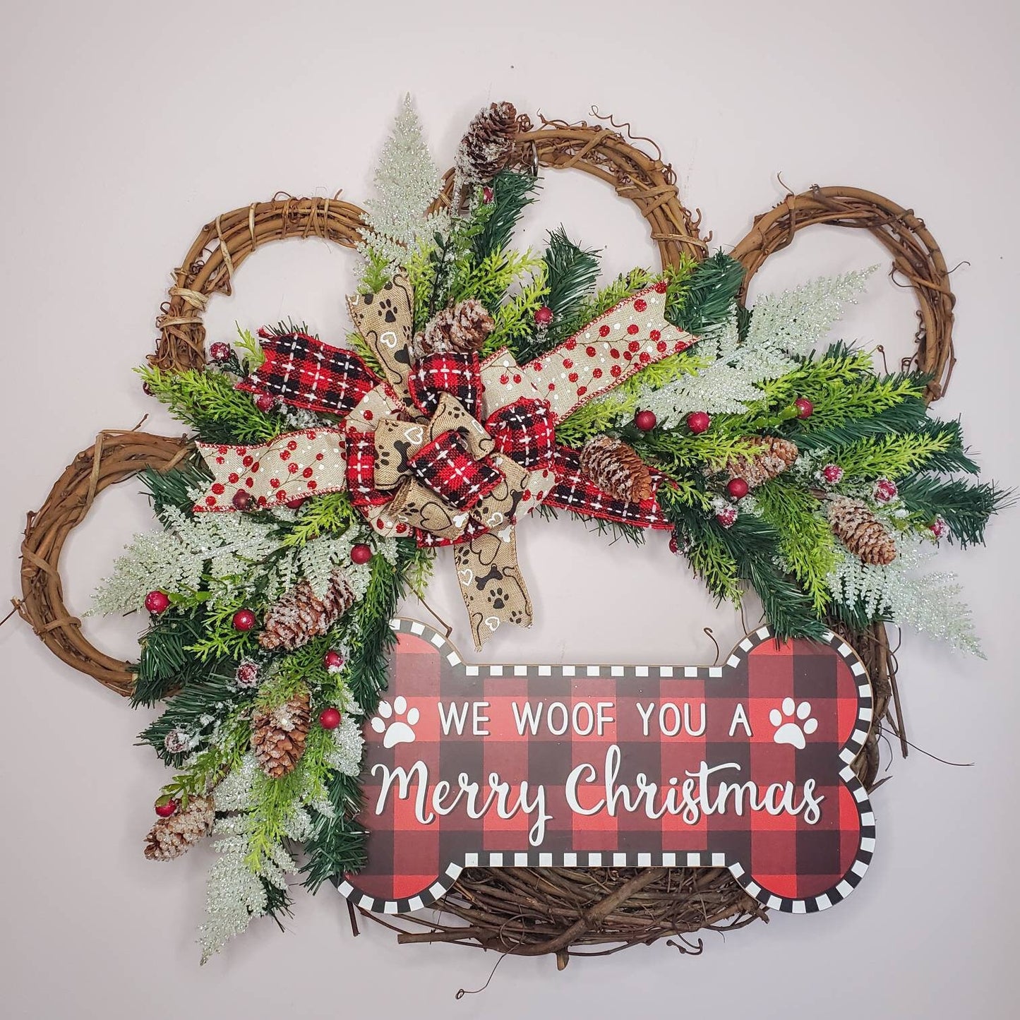 Christmas Paw Wreath