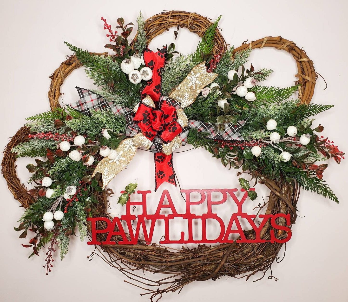 Christmas Paw Wreath