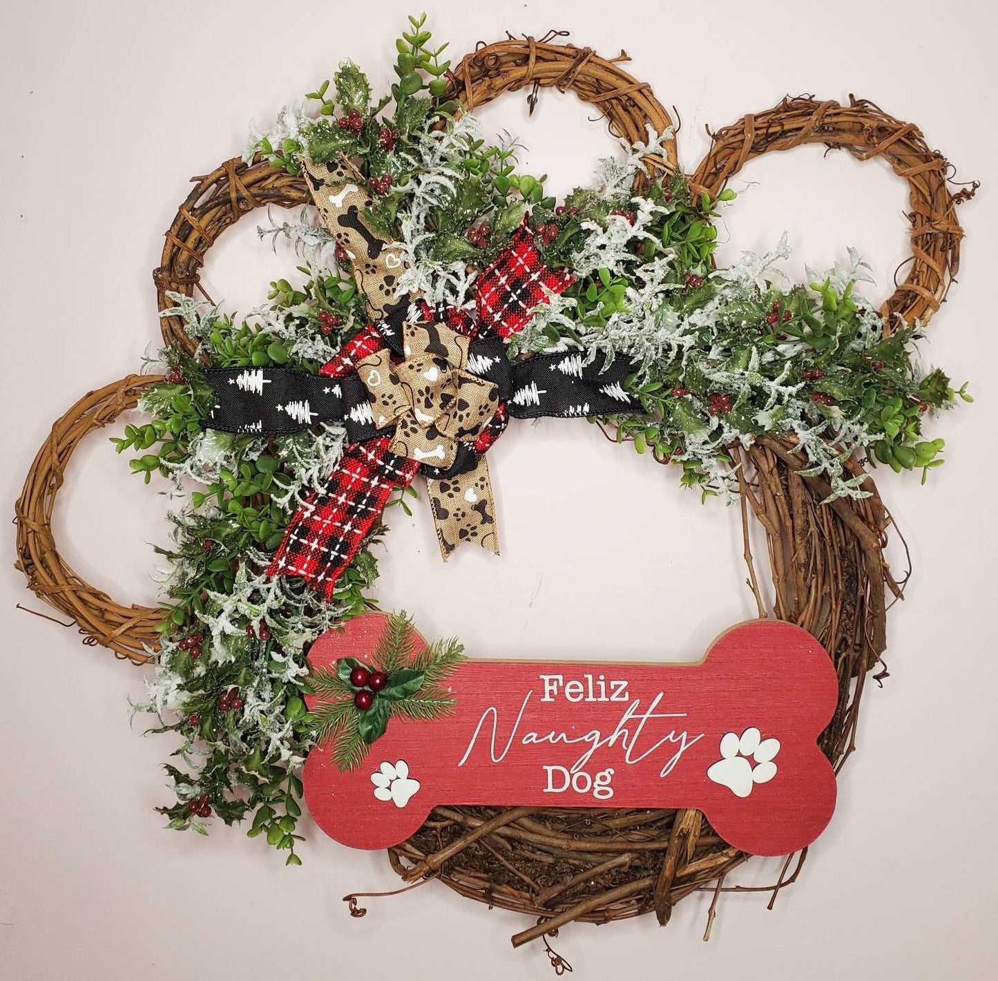 Christmas Paw Wreath