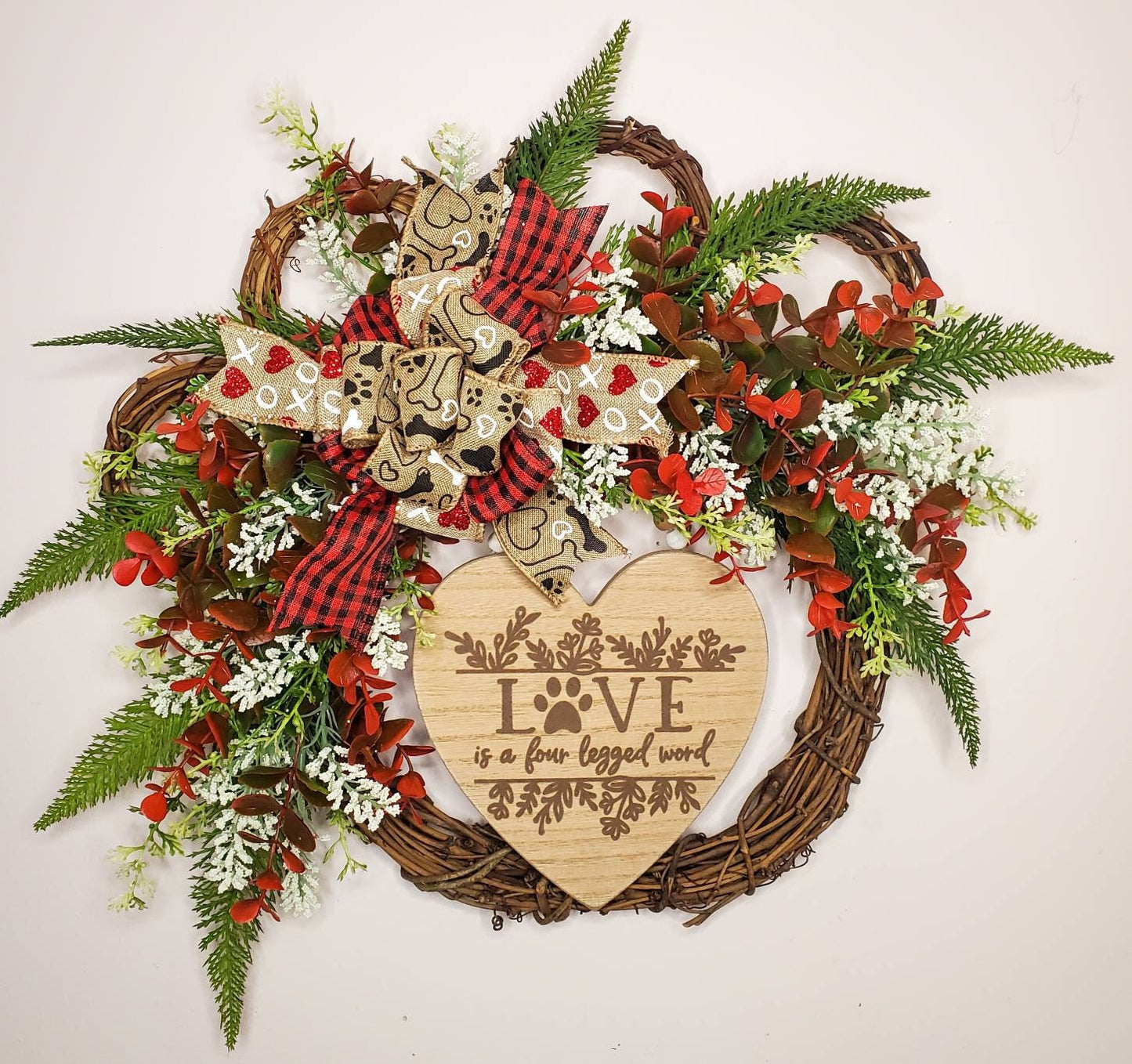 Valentine's Paw Wreath
