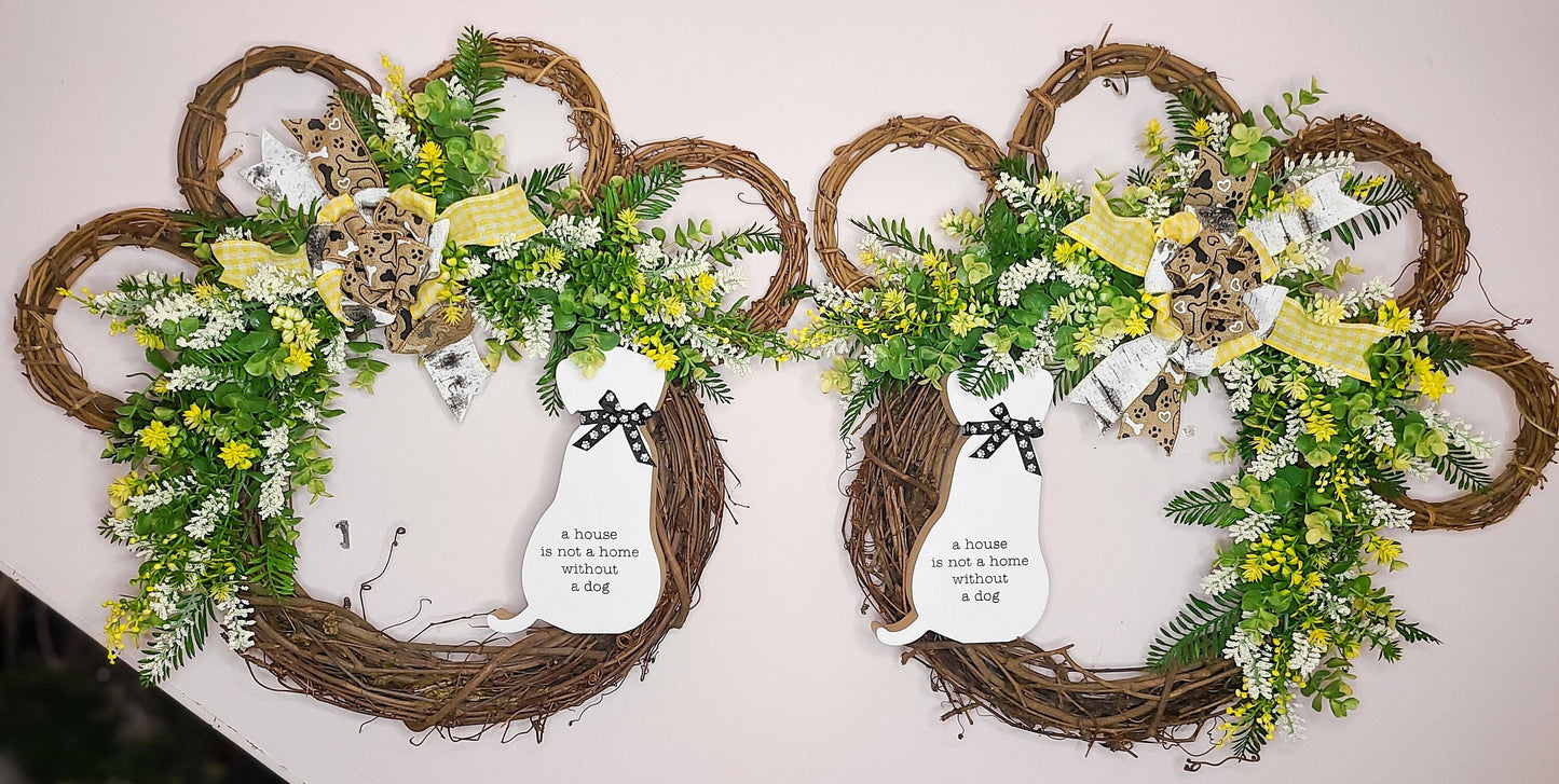 Dog Paw Wreath