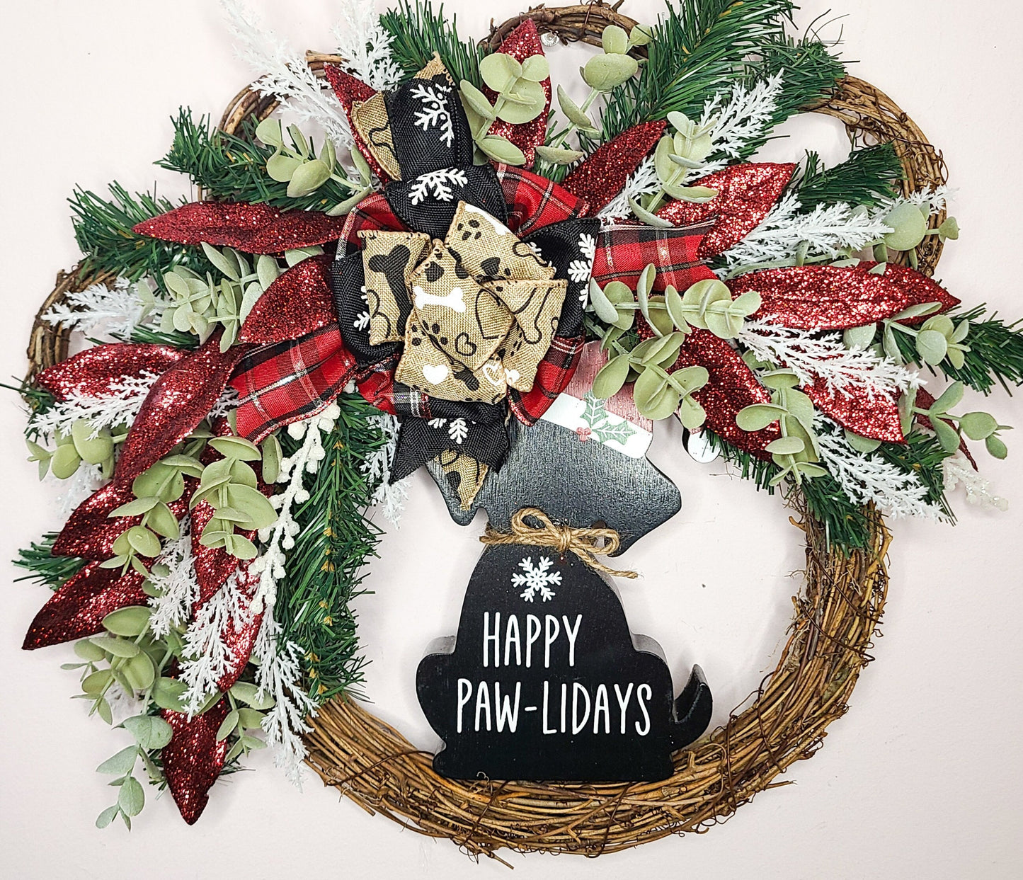 Happy Paw-lidays Wreath