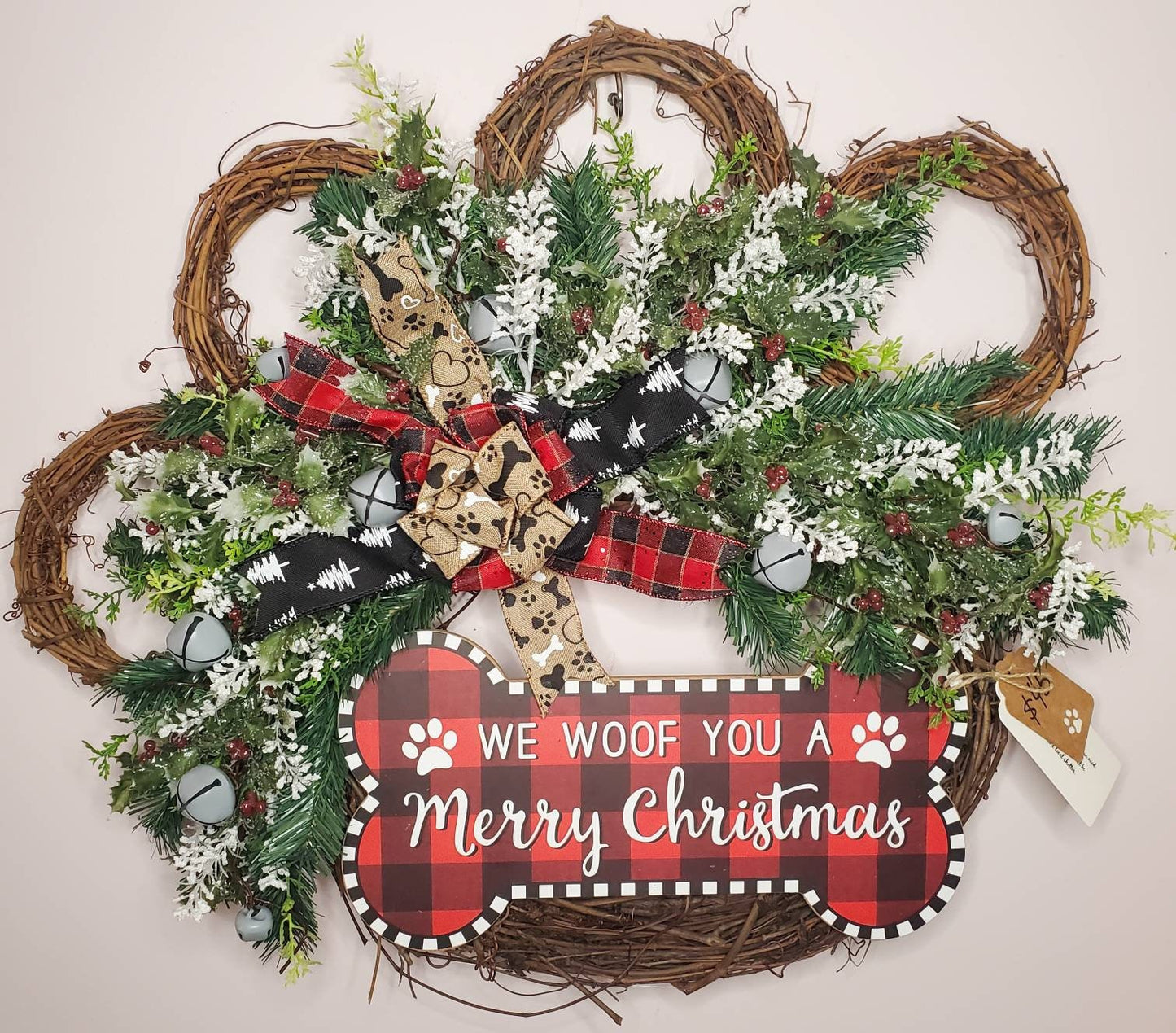 Christmas Paw Wreath