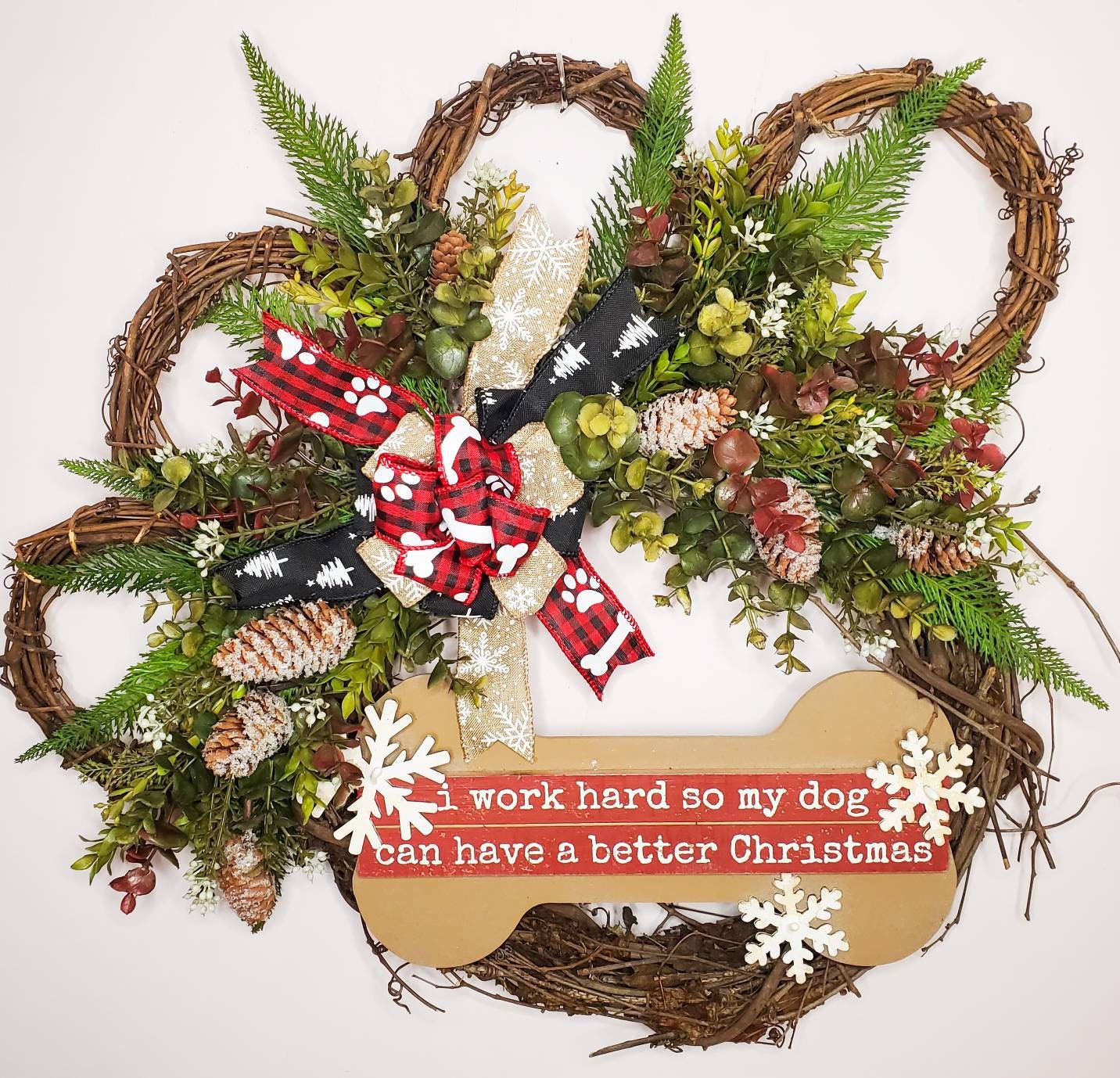Christmas Paw Wreath