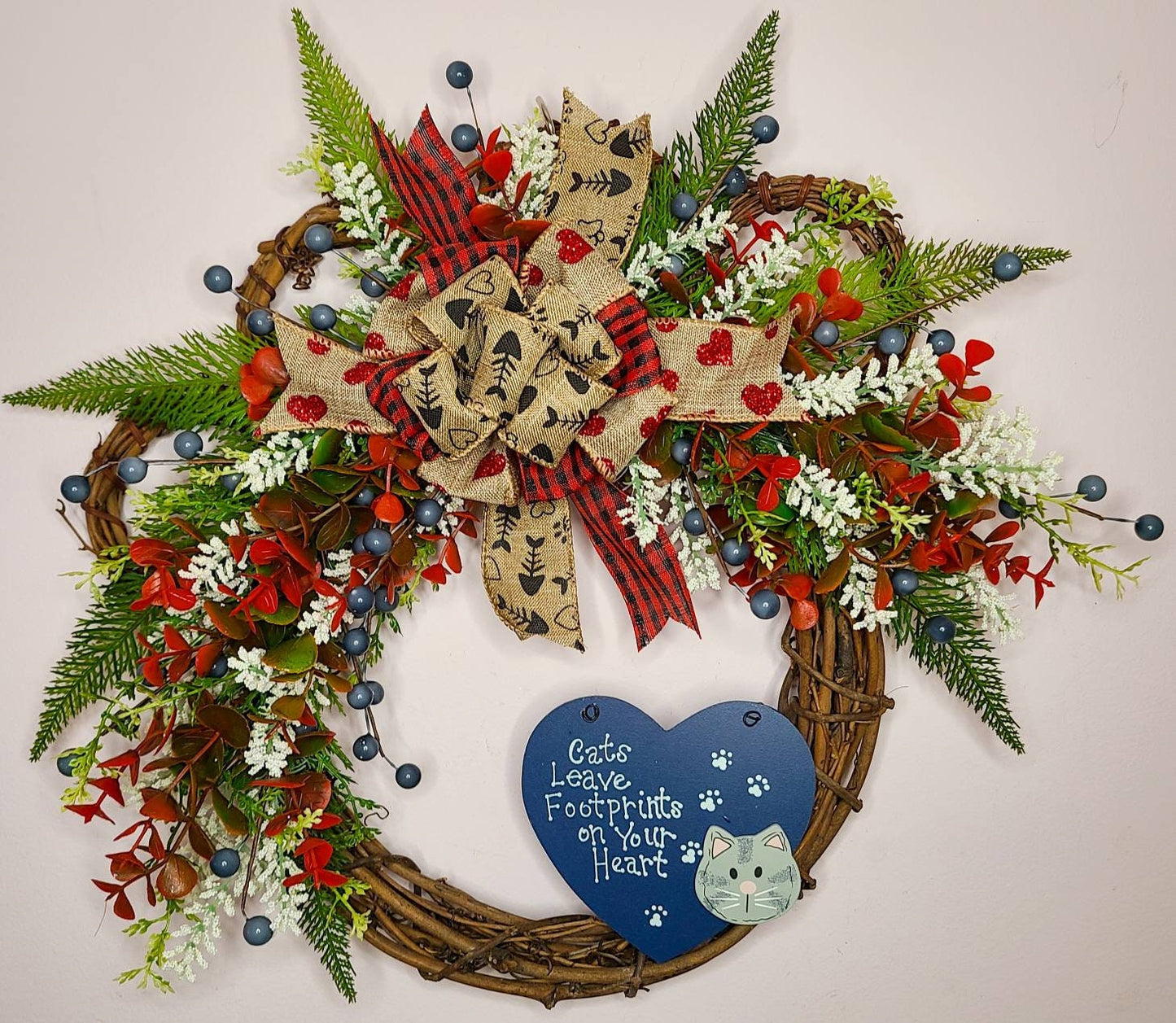 Paw Wreath - Cat or Dog (Footprints on your Heart)