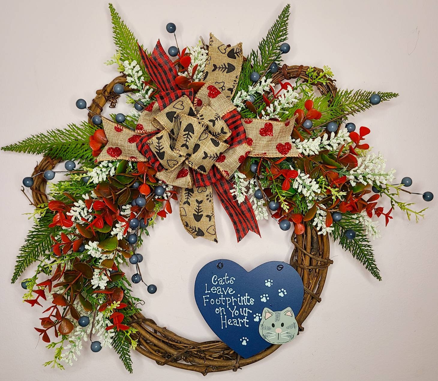 Paw Wreath - Cat or Dog (Footprints on your Heart)
