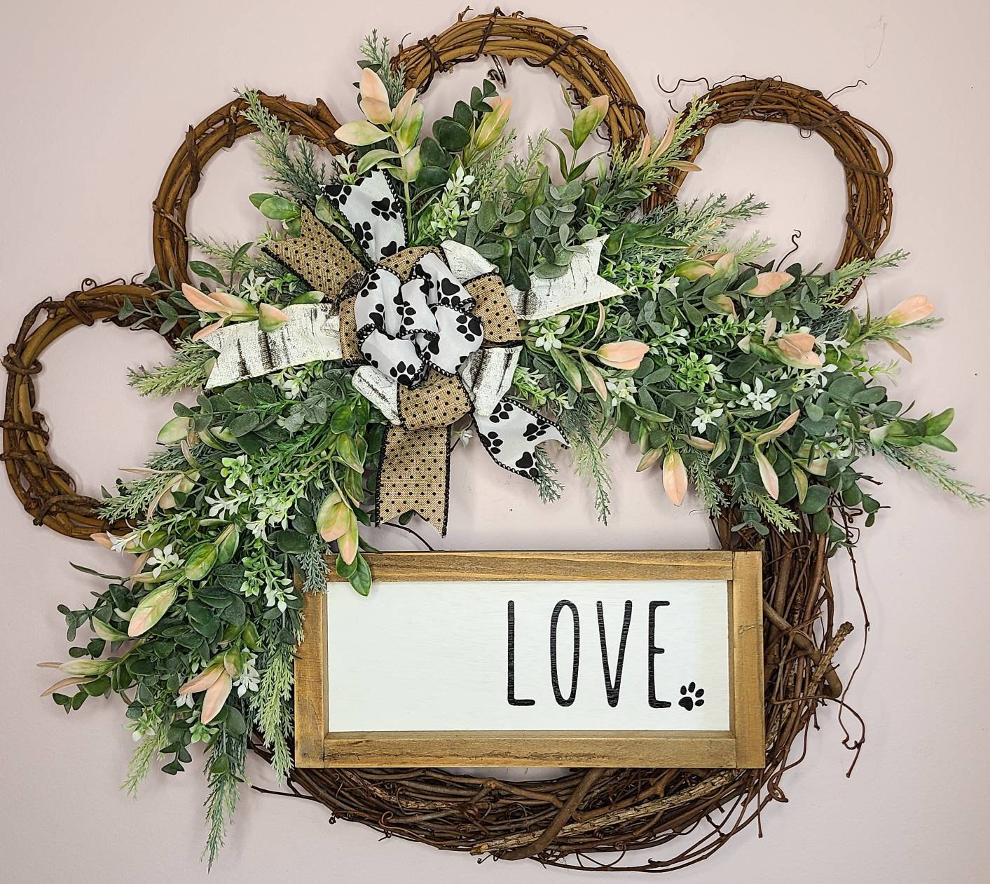 LOVE Paw Wreath