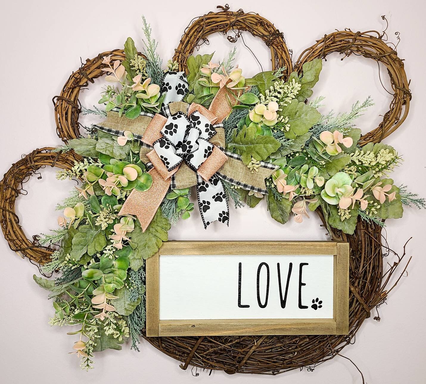 LOVE Paw Wreath