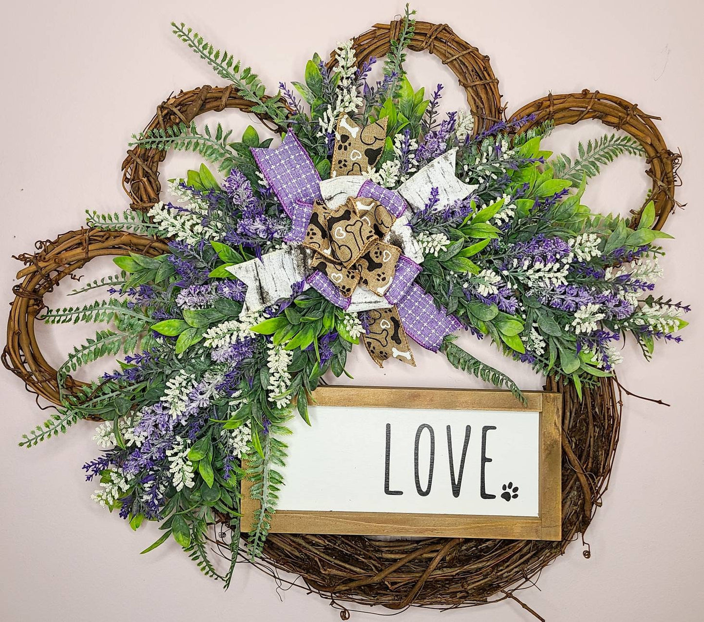 LOVE Paw Wreath