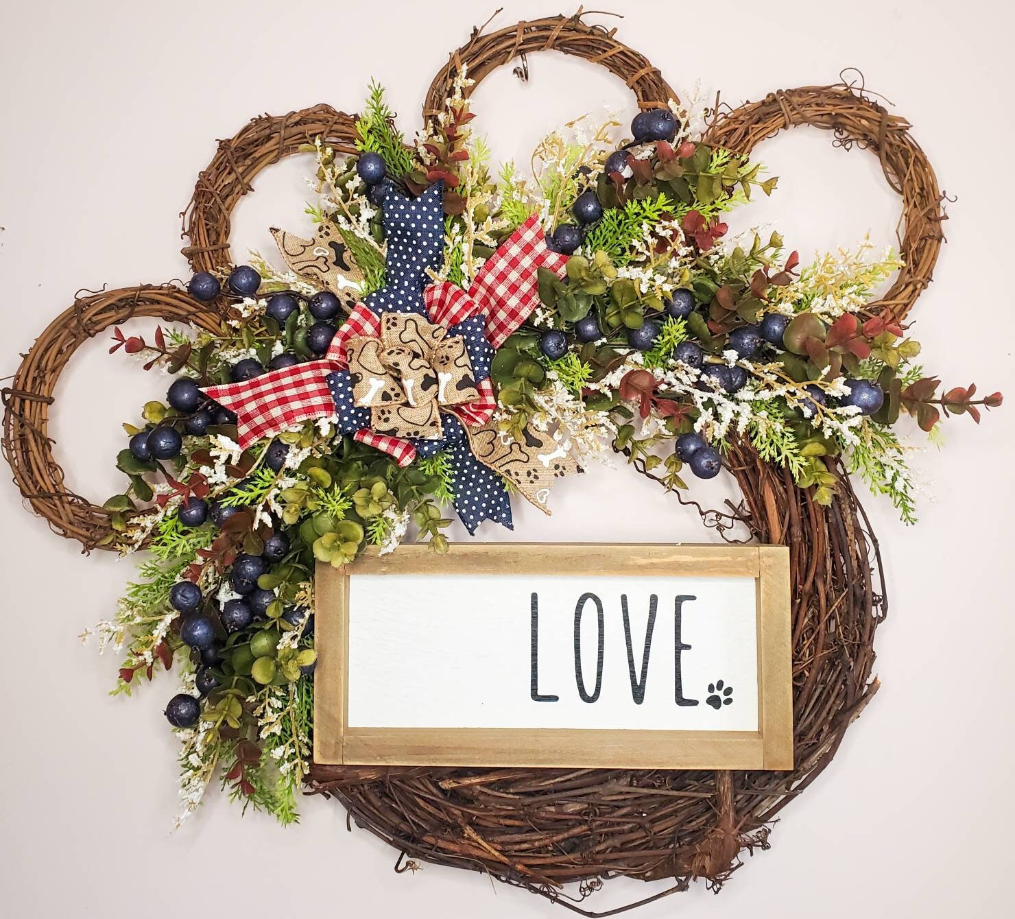 LOVE Paw Wreath