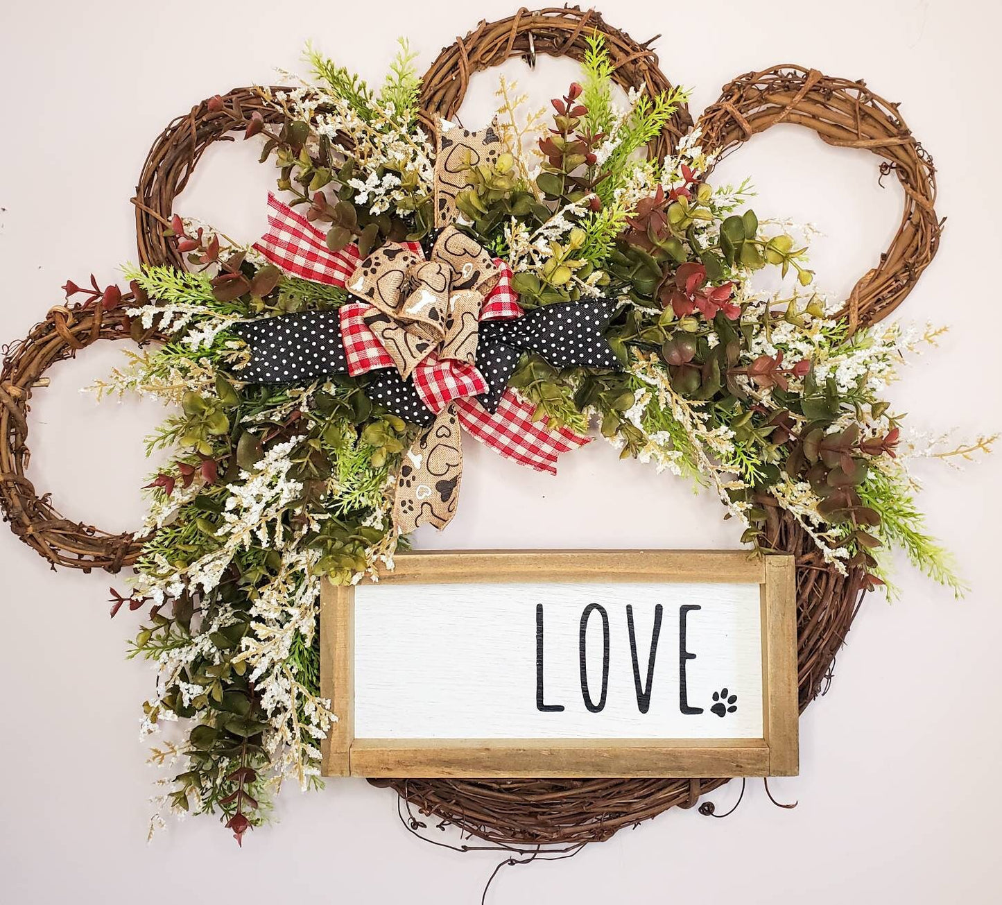 LOVE Paw Wreath