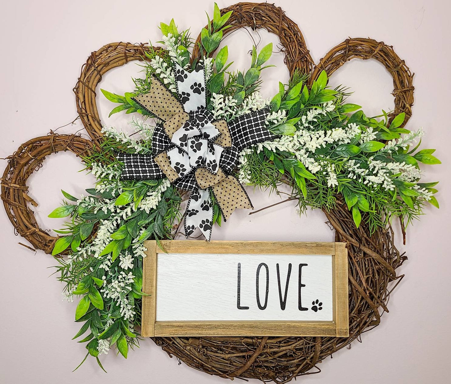 LOVE Paw Wreath