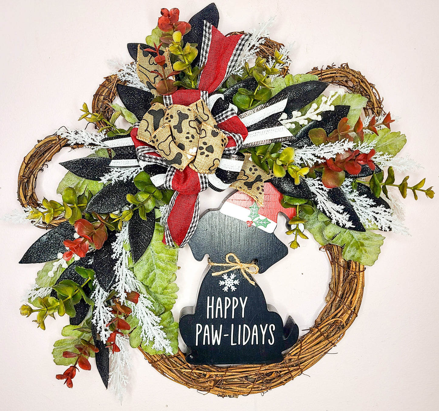 Happy Paw-lidays Wreath