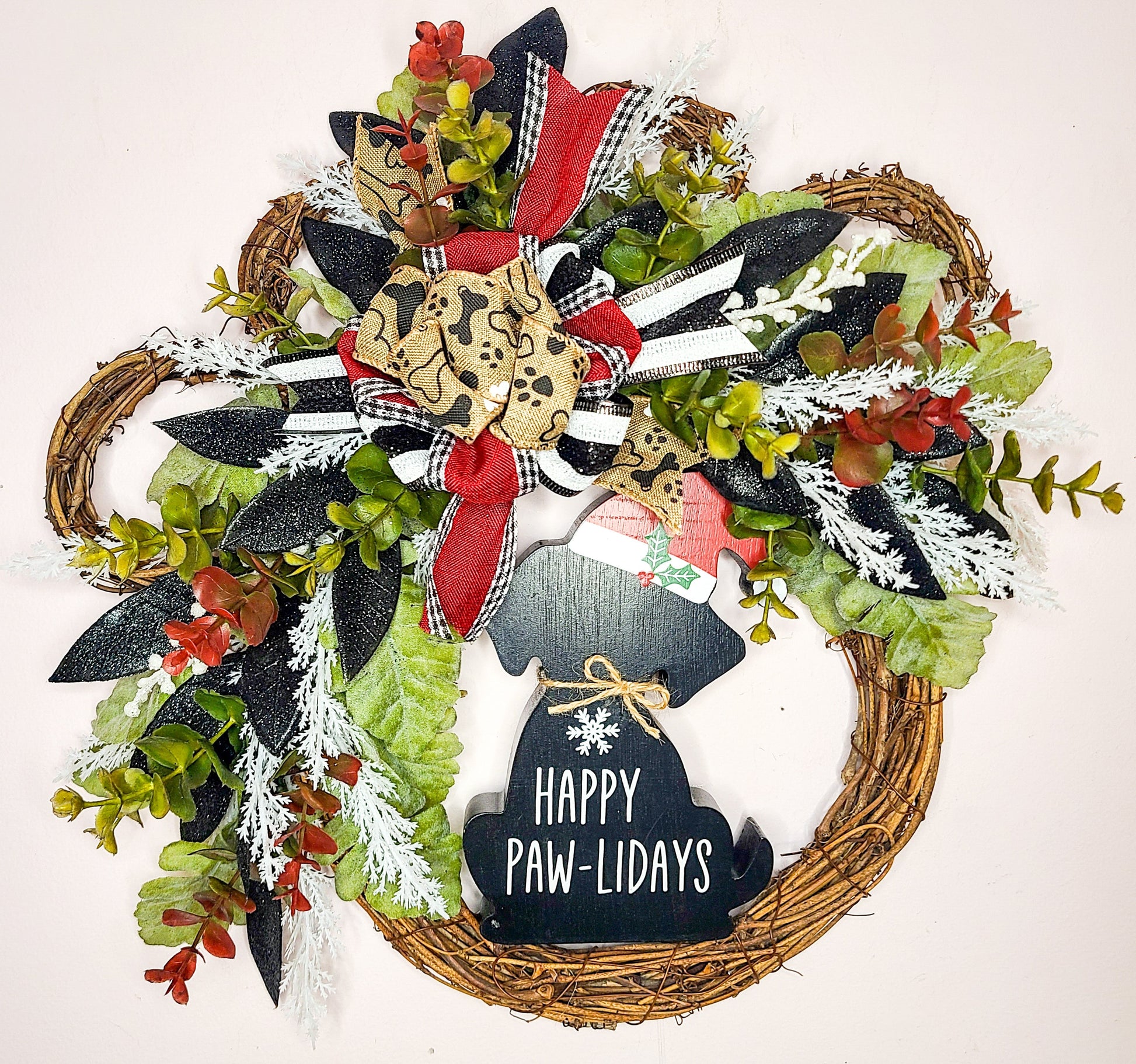 Happy Paw-lidays Wreath